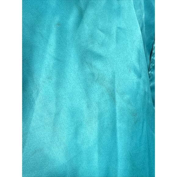 Vintage Turquoise Satin Jacket West Ark Southwestern Native Bar Lights Prod READ - Picture 8 of 14